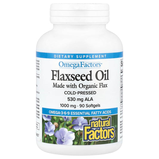 Natural Factors-OmegaFactors-Flaxseed Oil-1,000 mg-90 Softgels