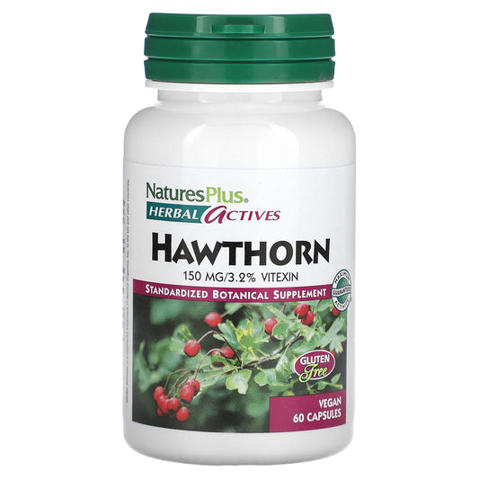 NaturesPlus-Herbal Actives-Hawthorn-150 mg-60 Vegan Capsules