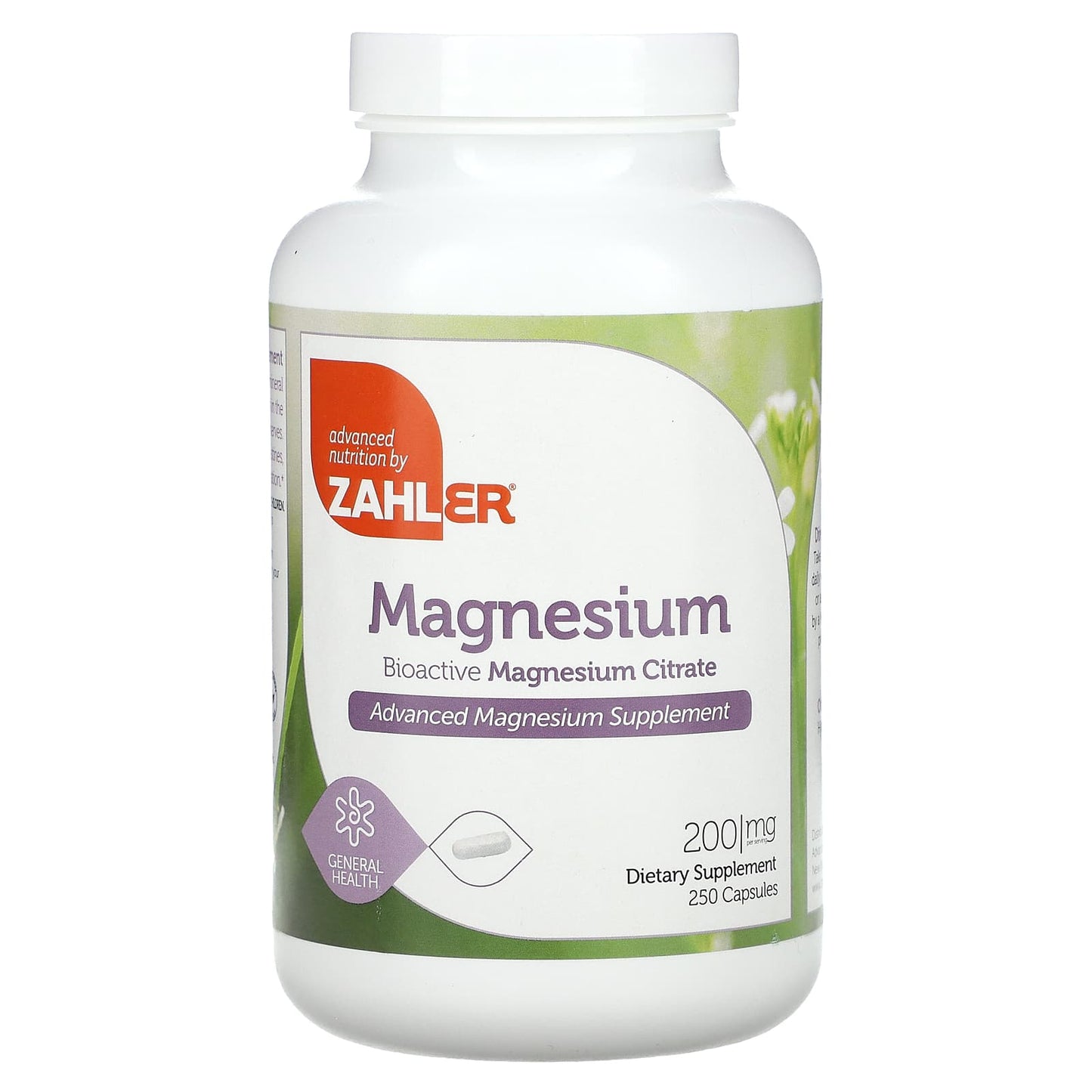 Zahler-Magnesium-Bioactive Magnesium Citrate-200 mg-250 Capsules