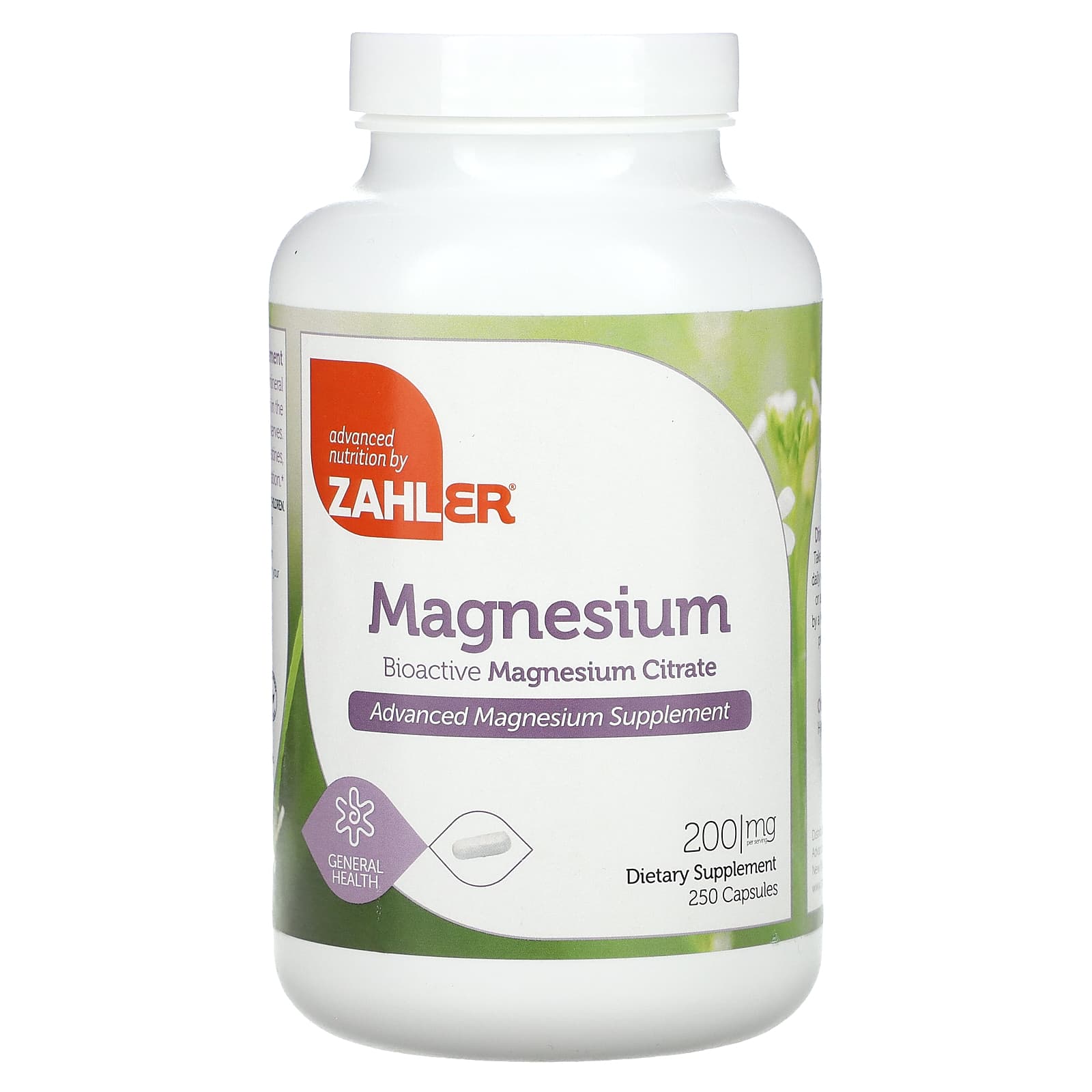 Zahler-Magnesium-Bioactive Magnesium Citrate-200 mg-250 Capsules