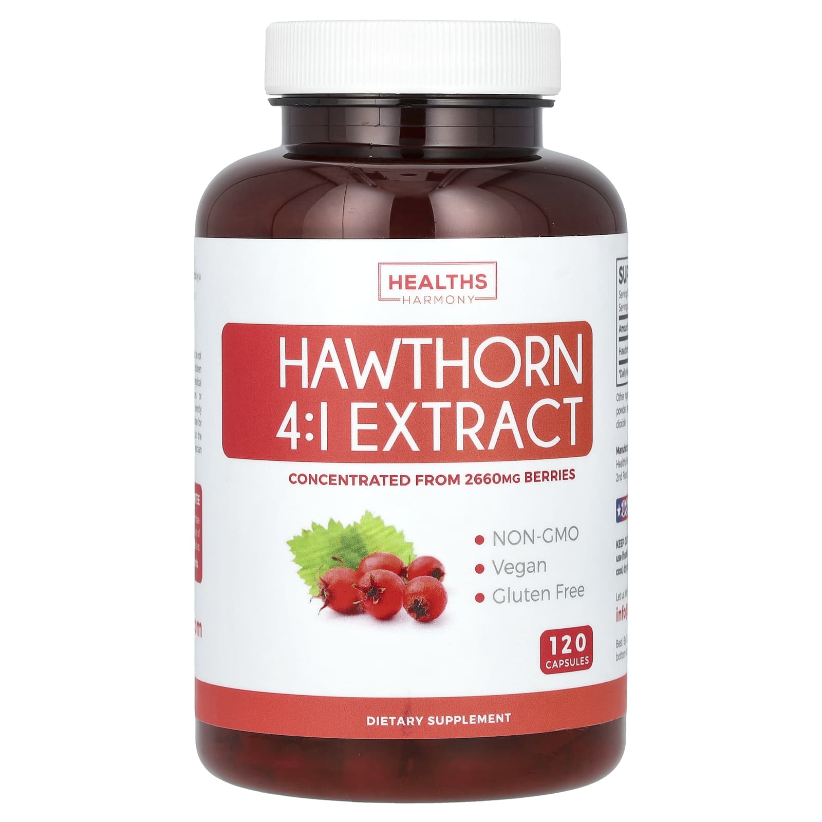 Healths Harmony-Hawthorn 4:1 Extract-120 Capsules