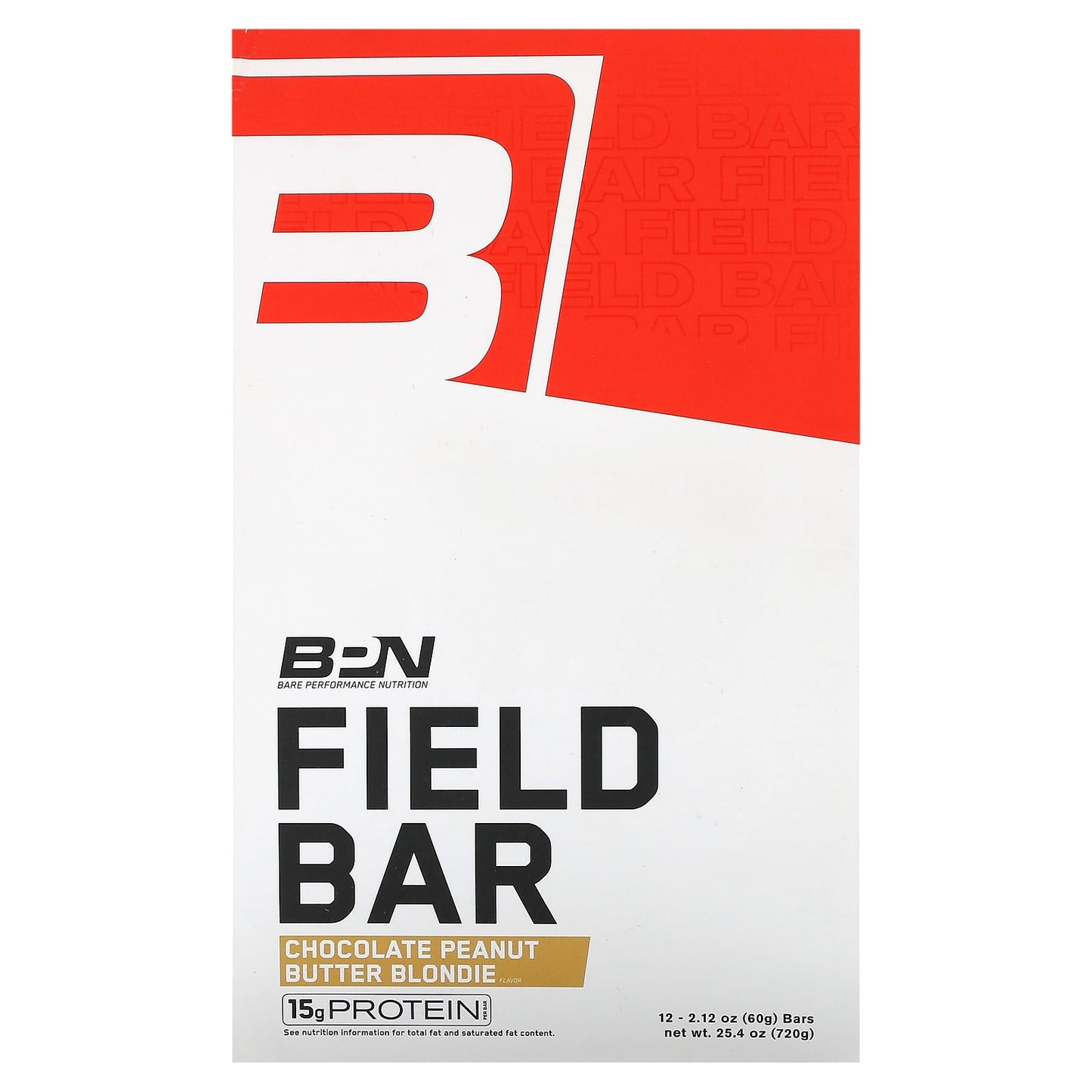 Bare Performance Nutrition-Field Bar-Chocolate Peanut Butter Blondie-12 Bars-2.12 oz (60 g) Each