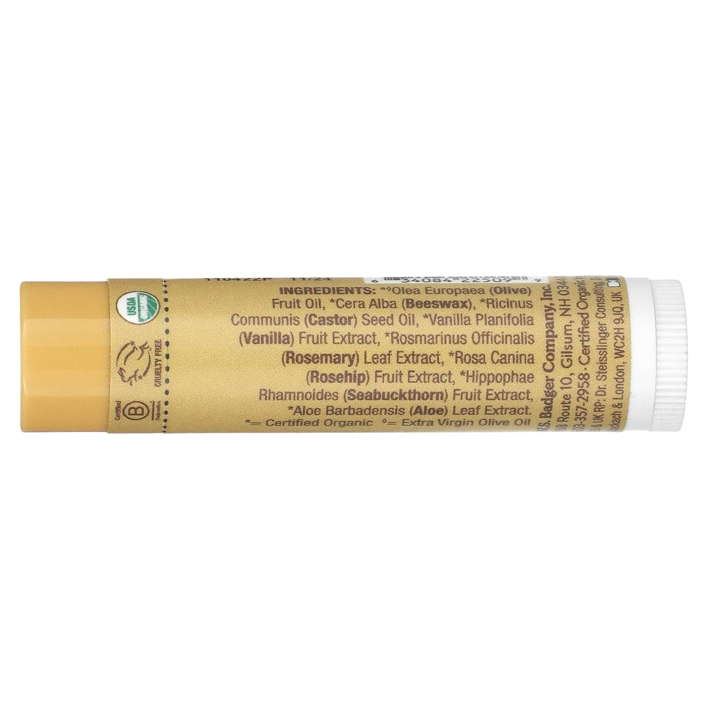 Badger Company, Lip Balm, Vanilla Madagascar, 0.15 oz (4.2 g)