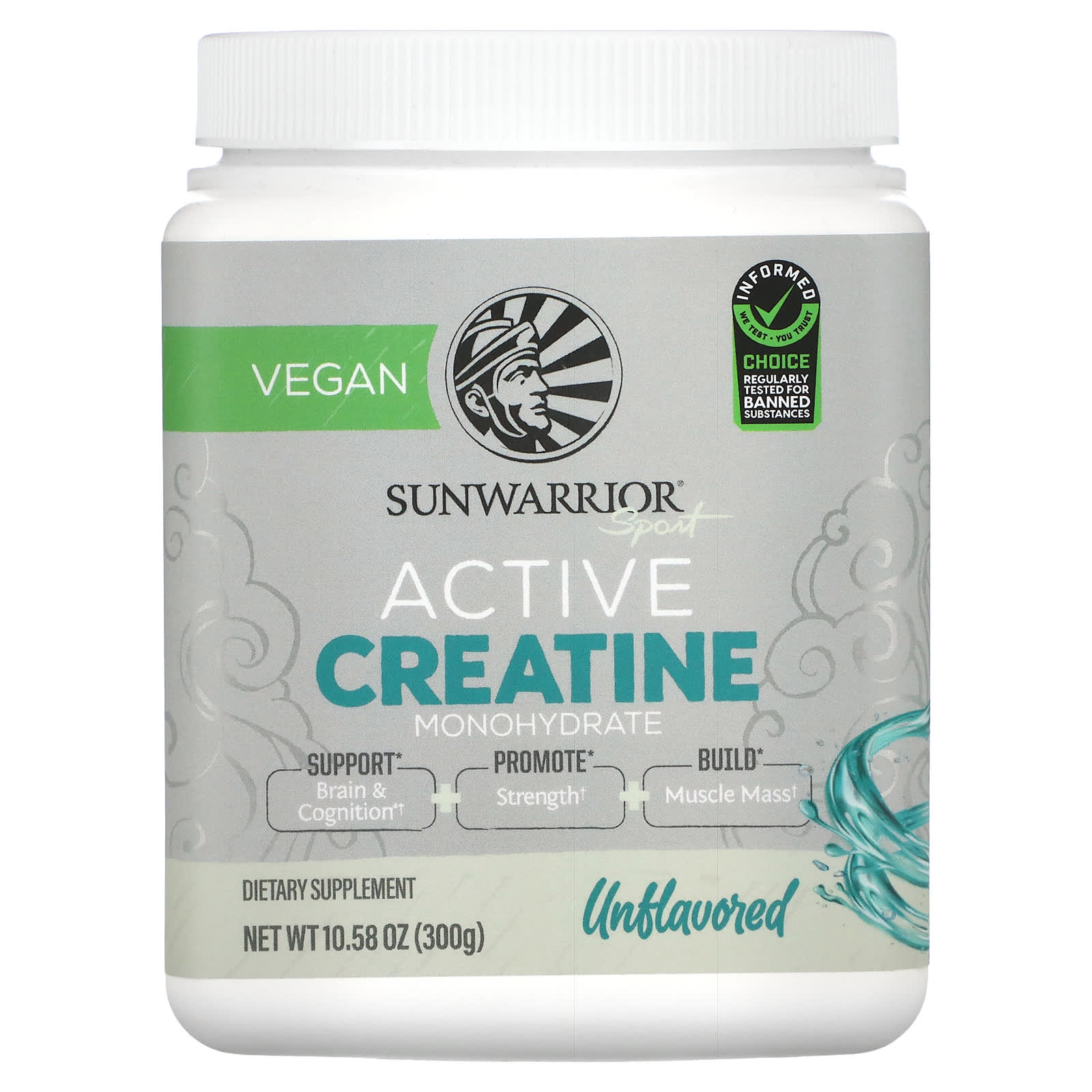 Sunwarrior-Sport-Active Creatine Monohydrate-Unflavored-10.58 oz (300 g)