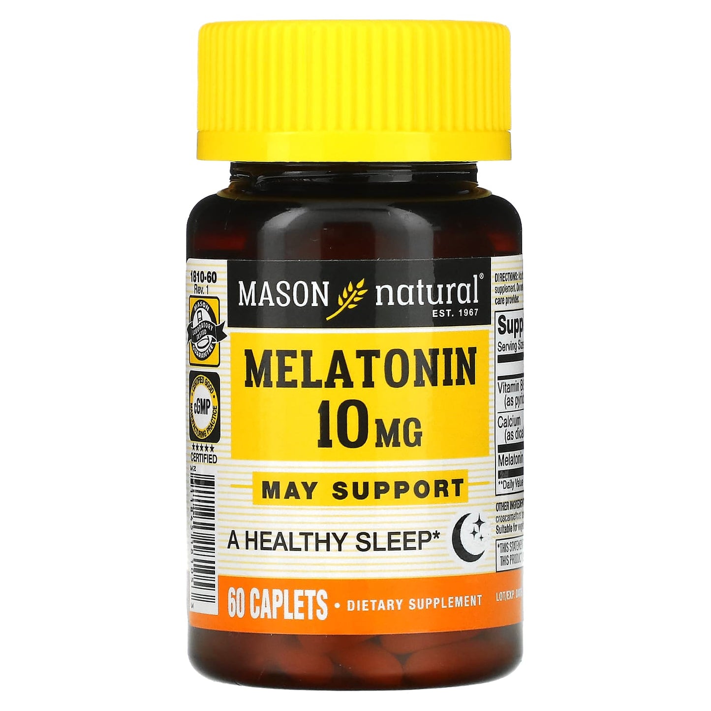 Mason Natural-Melatonin-10 mg-60 Caplets