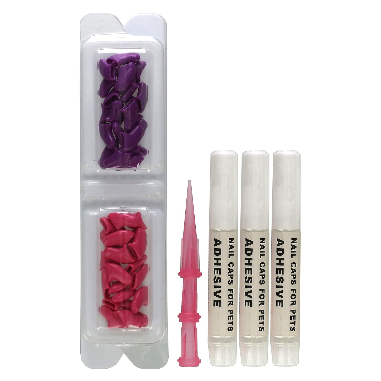 Kitty Caps, Nail Caps Kit, Small, Hot Purple, Hot Pink, 44 Piece Kit