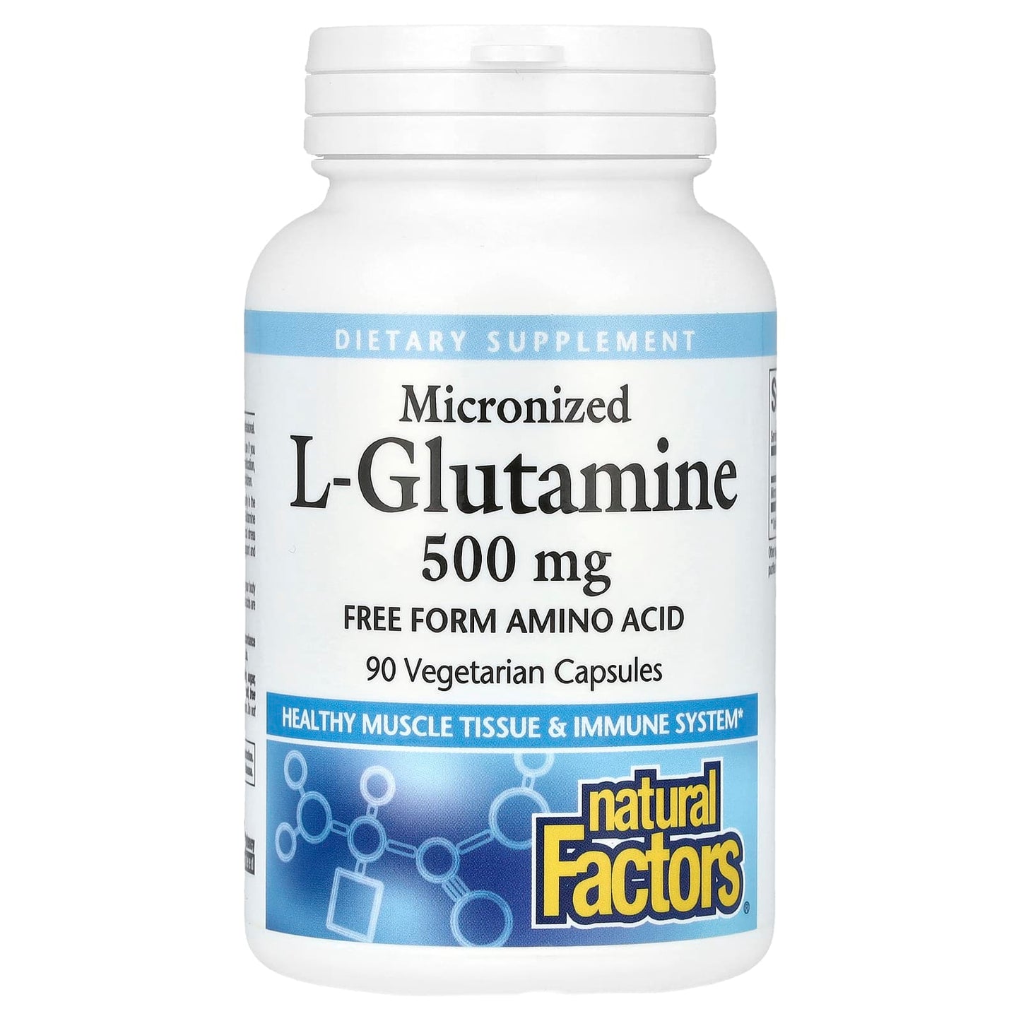 Natural Factors-Micronized L-Glutamine-500 mg-90 Vegetarian Capsules