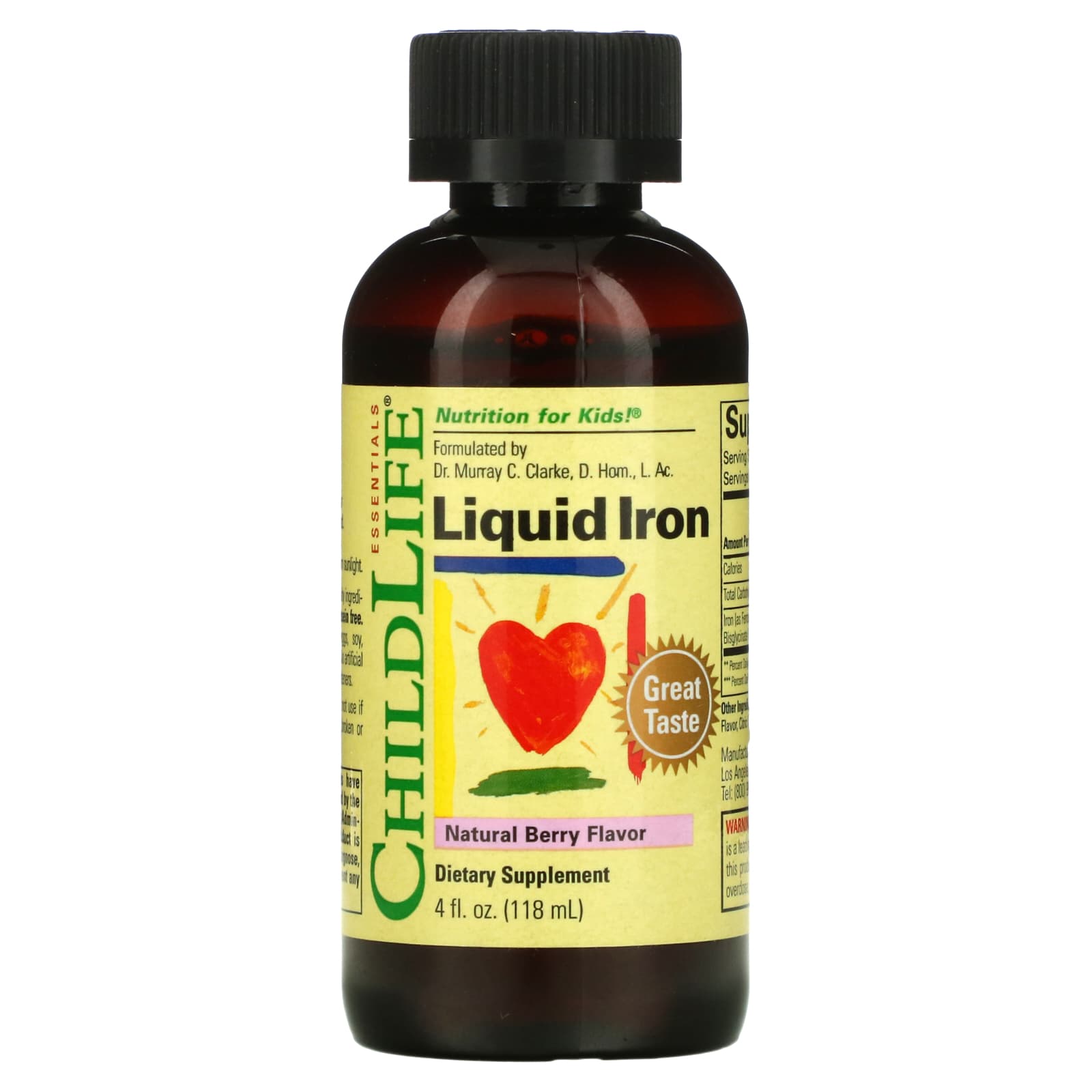 ChildLife Essentials-Liquid Iron-Natural Berry-4 fl oz (118 ml)