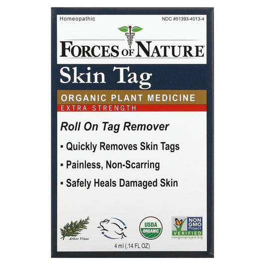 Forces of Nature-Skin Tag-Organic Plant Medicine-Rollerball Applicator-Extra Strength-0.14 fl oz (4 ml)