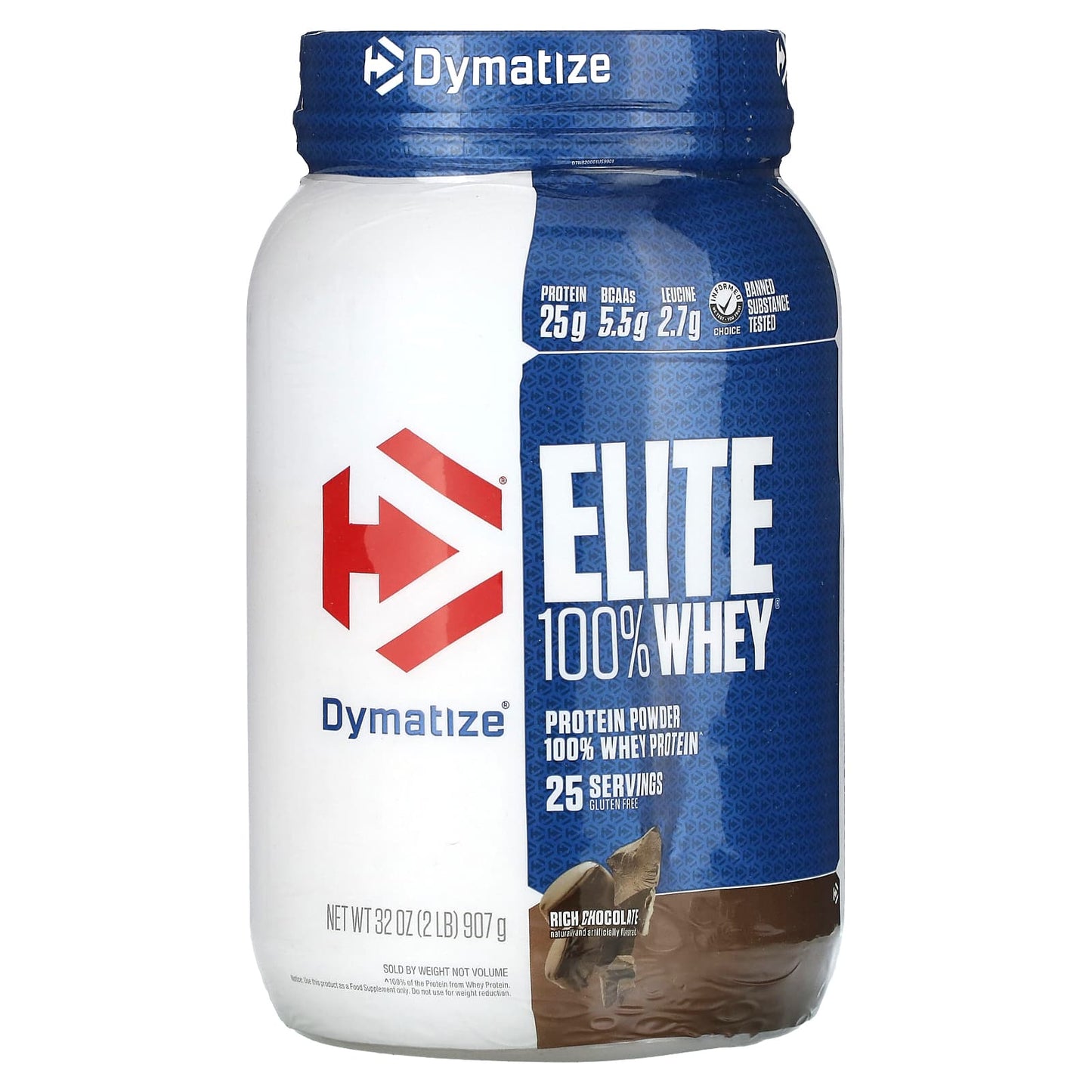 Dymatize-Elite-100% Whey Protein Powder-Rich Chocolate-2 lbs (907 g)