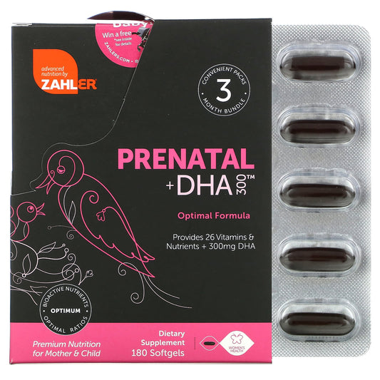 Zahler-Prenatal + DHA 300 Optimal Formula-180 Softgels