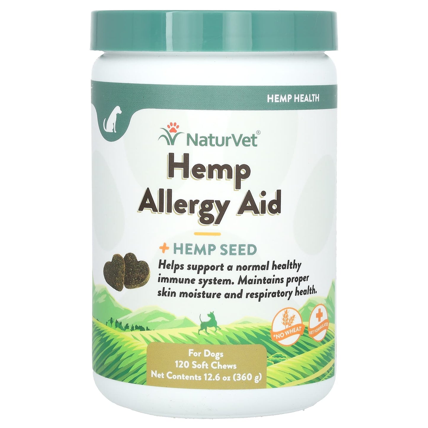 NaturVet-Hemp Allergy Aid + Hemp Seed-For Dogs-120 Soft Chews-12.6 oz (360 g)