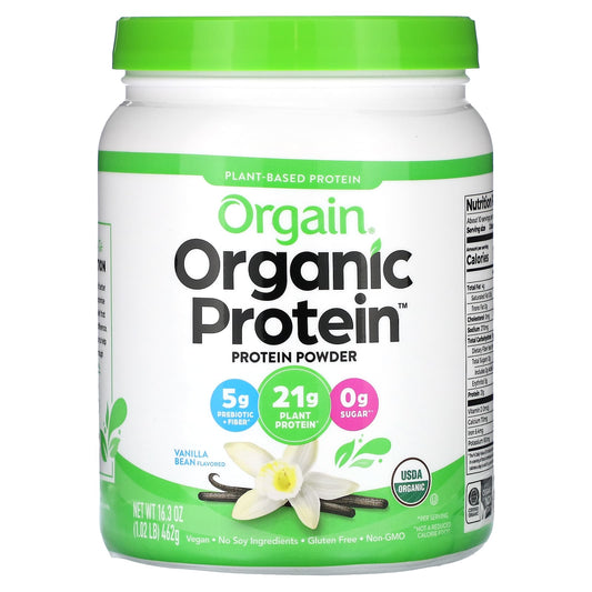 Orgain-Organic Protein Powder-Plant Based-Vanilla Bean-1.02 lbs (462) g