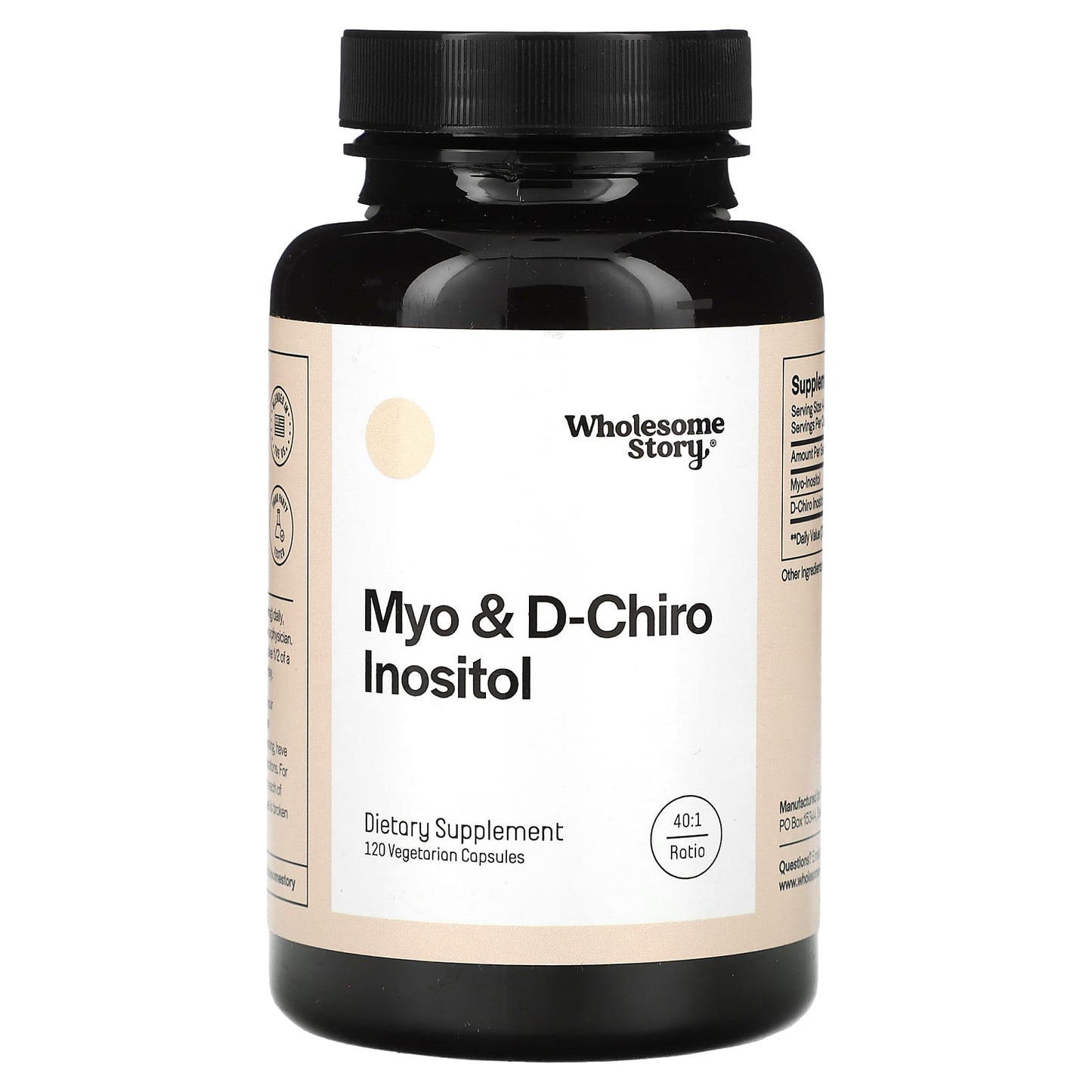 Wholesome Story-Myo & D-Chiro Inositol-120 Vegetarian Capsules