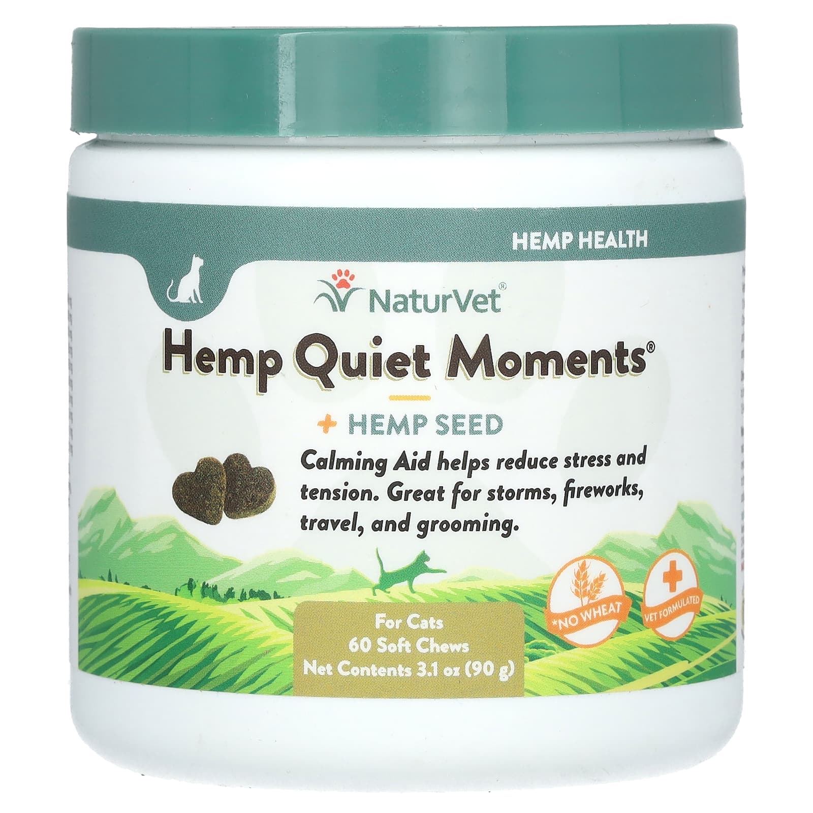 NaturVet-Hemp Quiet Moments + Hemp Seed-For Cats-60 Soft Chews-3.1 oz (90 g)