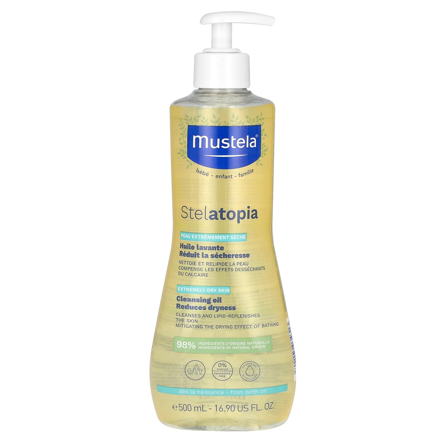 Mustela-Stelatopia Cleansing Oil-Fragrance Free-16.9 fl oz (500 ml)