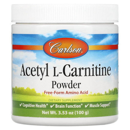 Carlson-Acetyl L-Carnitine Powder-Free-Form Amino Acid-3.53 oz (100 g)