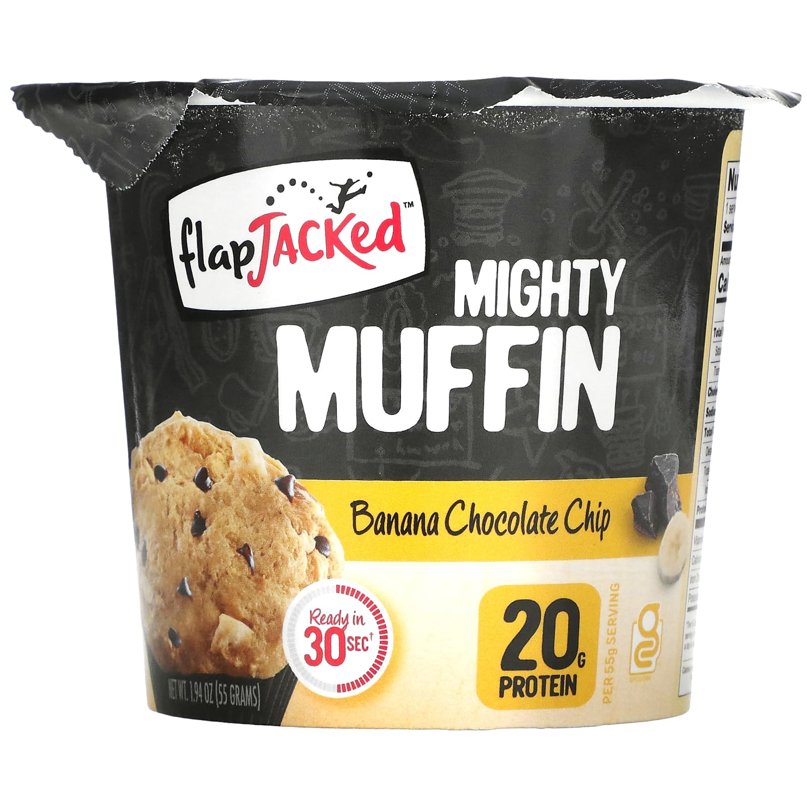 FlapJacked-Mighty Muffin-Banana Chocolate Chip-1.94 oz (55 g)