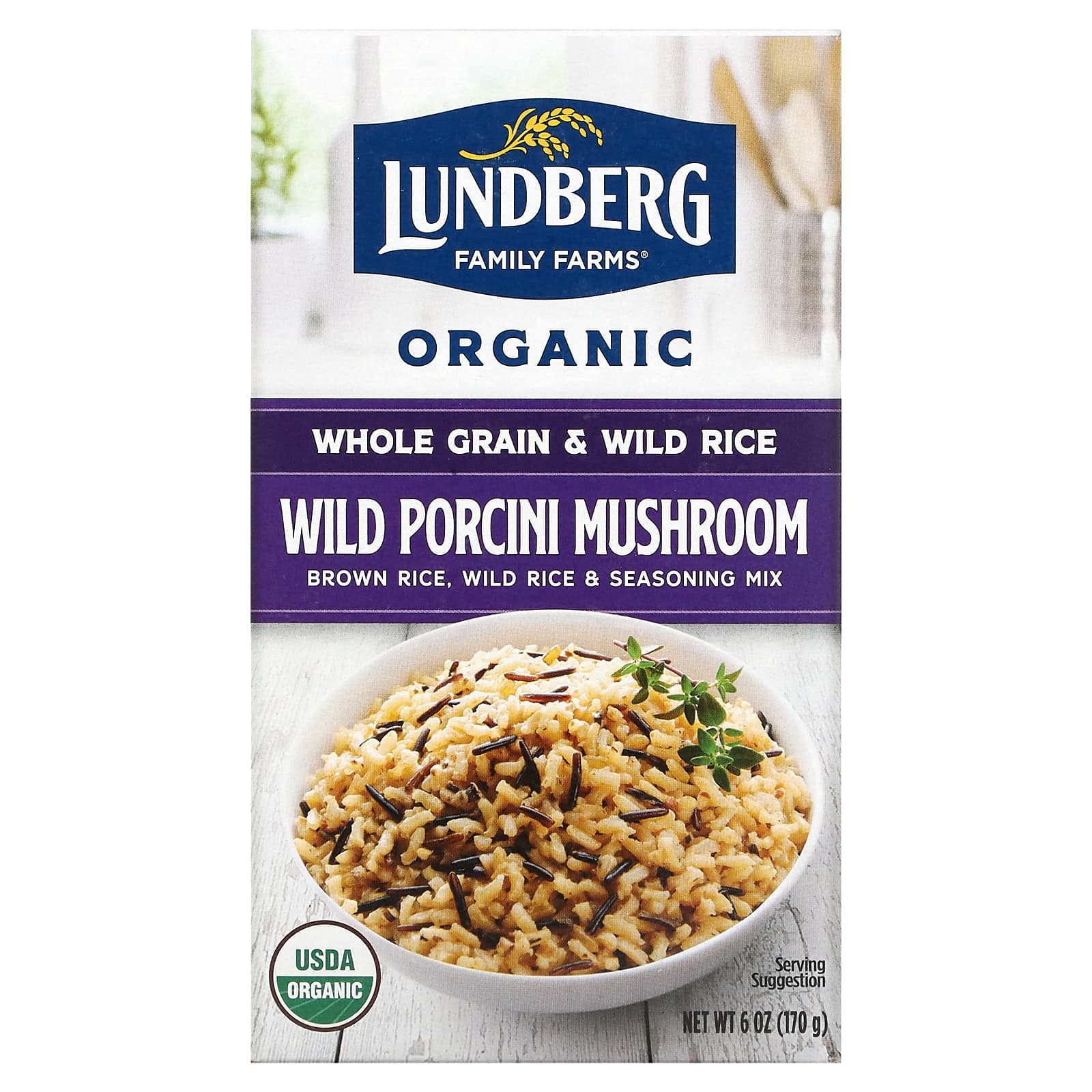 Lundberg-Organic Whole Grain & Wild Rice-Wild Porcini Mushroom-6 oz (170 g)