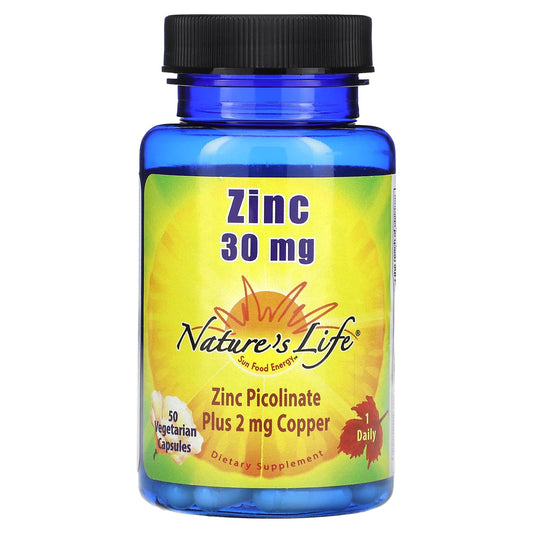 Nature's Life-Zinc-30 mg-50 Vegetarian Capsules