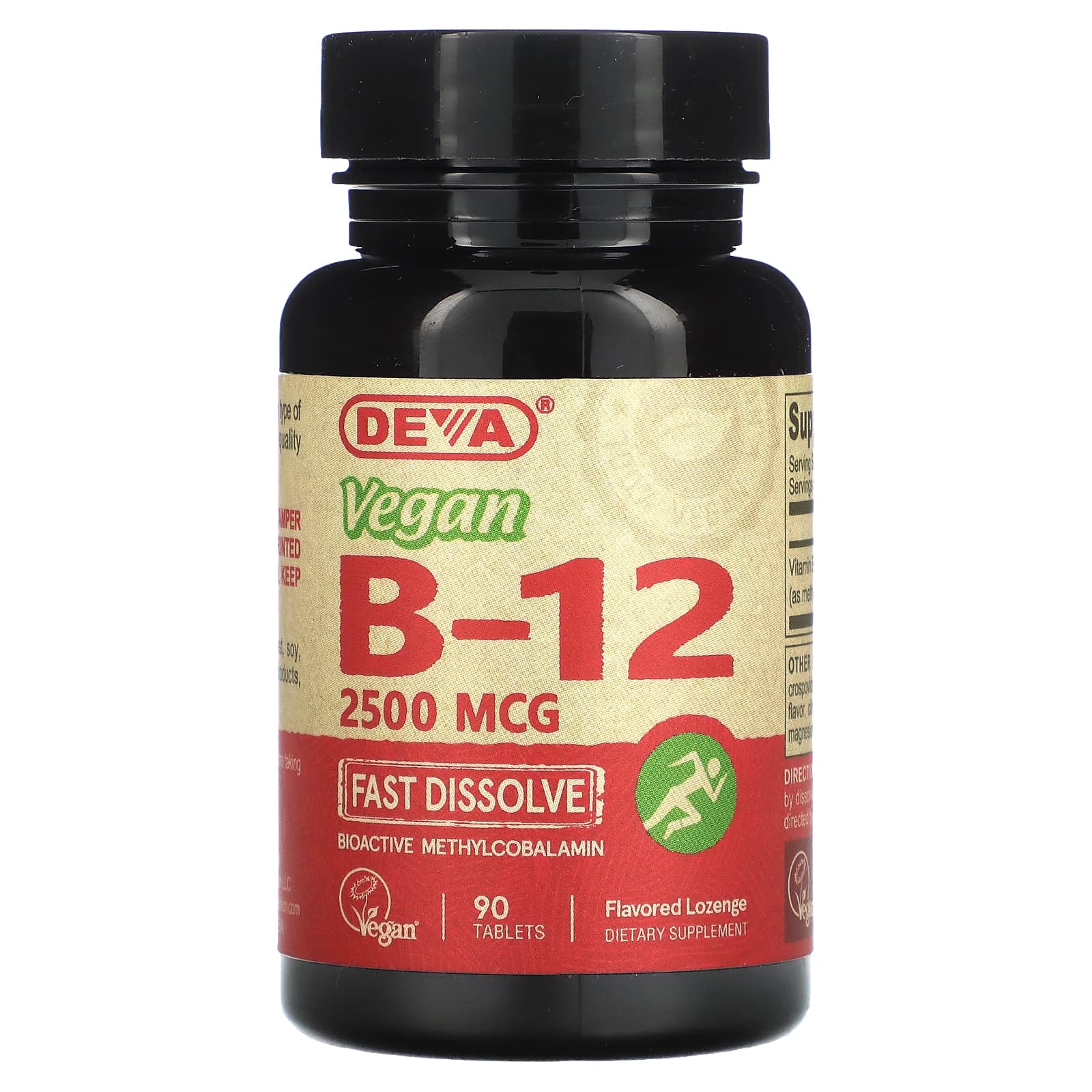 Deva-Vegan B12-Fast-Dissolve-2,500 mcg-90 Tablets