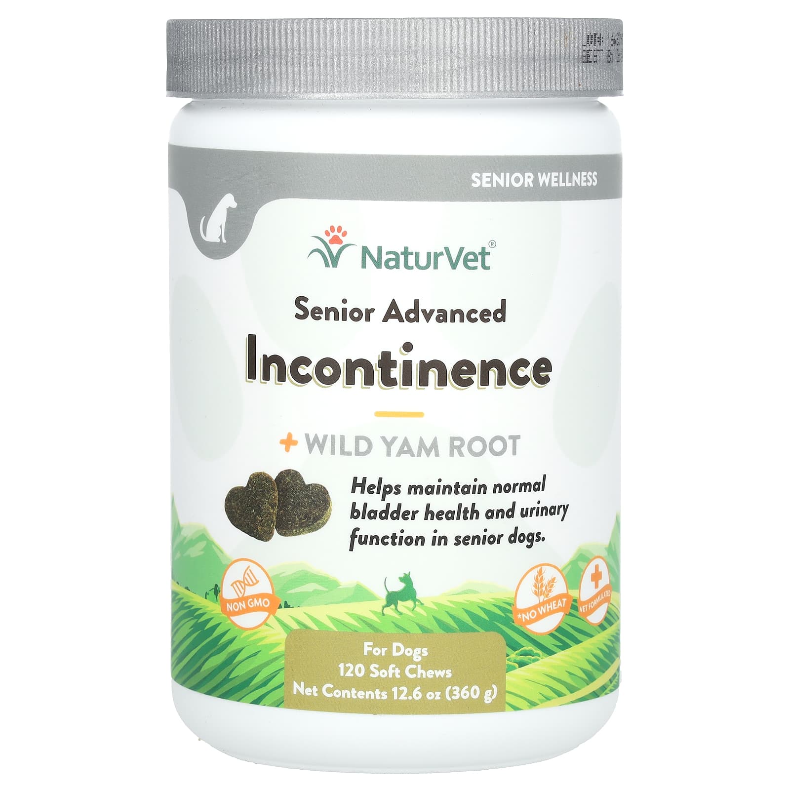 NaturVet-Senior Advanced Incontinence + Wild Yam Root-For Dogs-120 Soft Chews-12.6 oz (360 g)