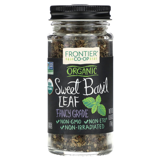 Frontier Co-op-Organic Sweet Basil Leaf-Fancy Grade-0.56 oz (16 g)