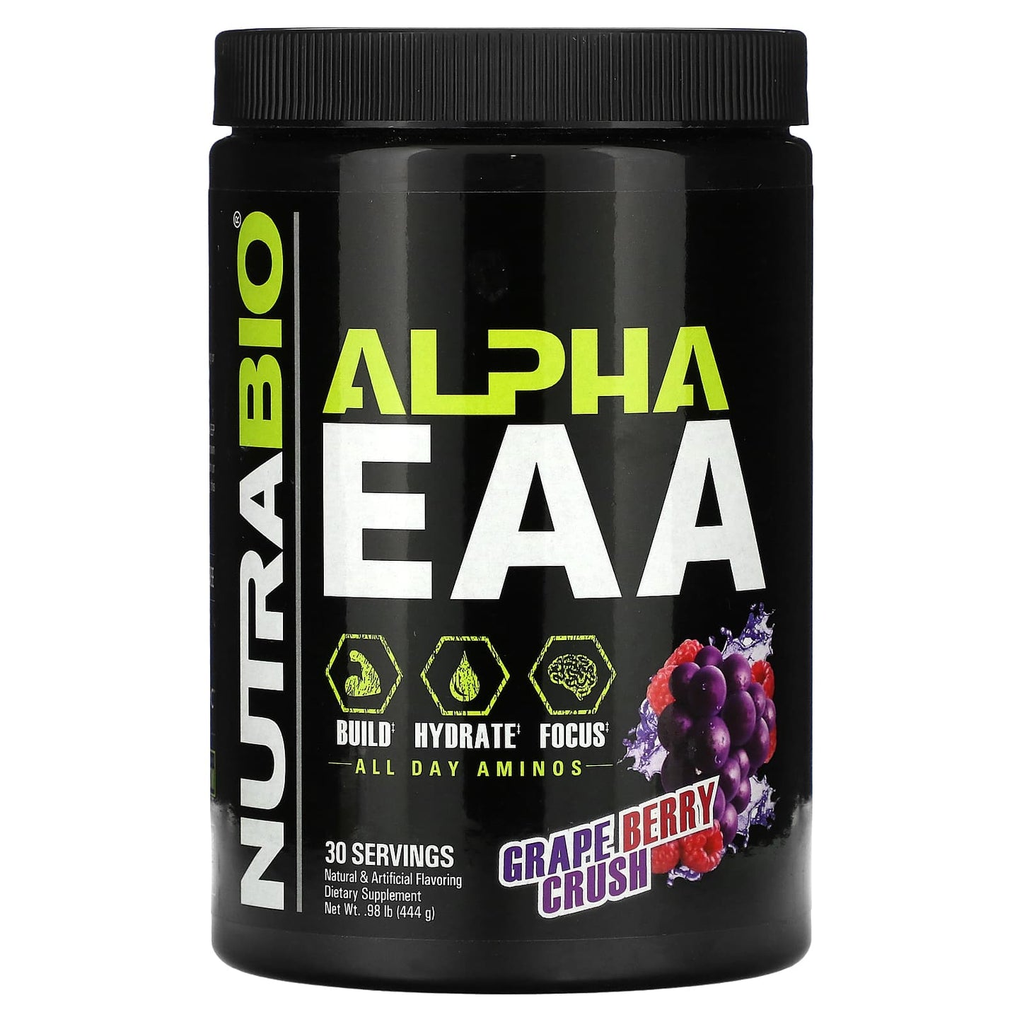 NutraBio-Alpha EAA-Grape Berry Crush-0.98 lb (444 g)