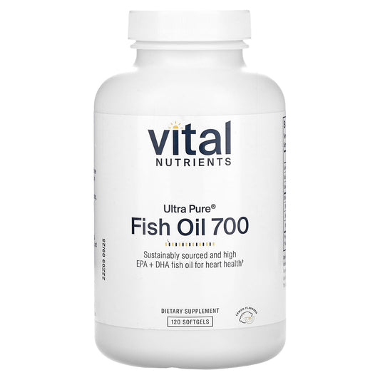 Vital Nutrients-Ultra Pure Fish Oil 700-Lemon-120 Softgels