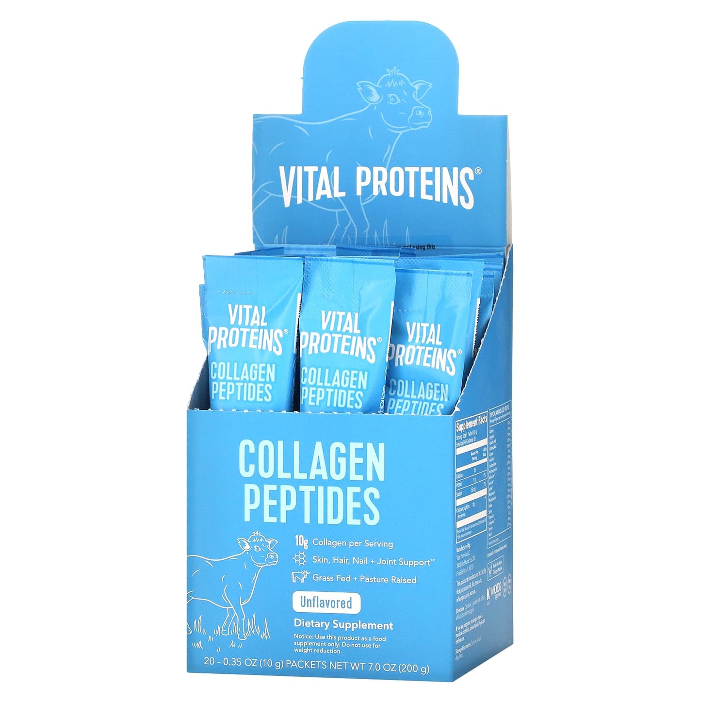 Vital Proteins-Collagen Peptides-Unflavored-20 Packets-0.35 oz (10 g) Each