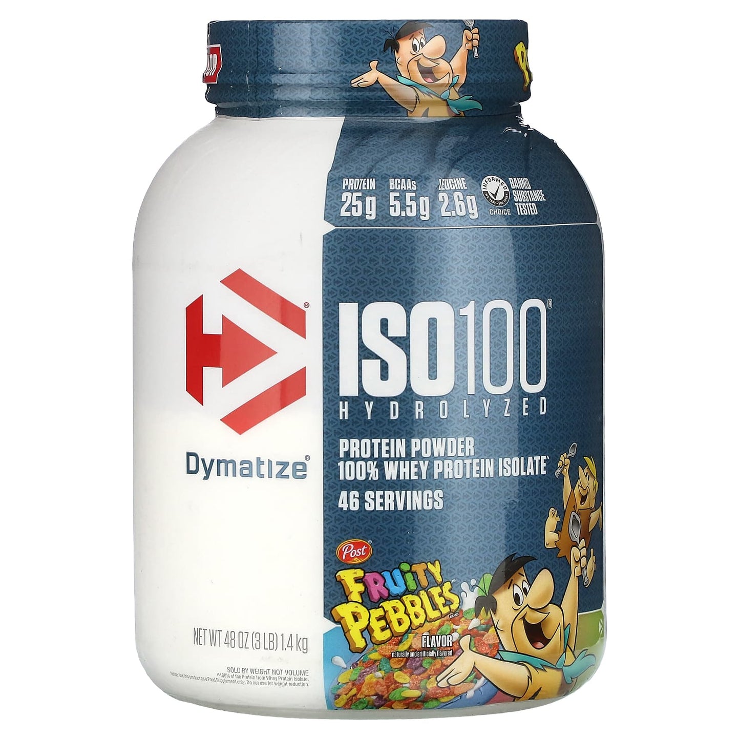 Dymatize-ISO100 Hydrolyzed-100% Whey Protein Isolate-Fruity Pebbles-3 lb (1.4 kg)