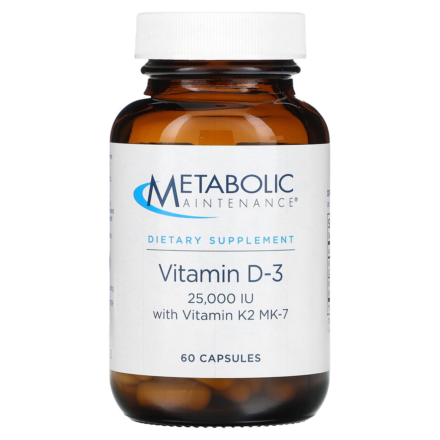 Metabolic Maintenance-Vitamin D-3 with Vitamin K2 MK-7-25,000 IU-60 Capsules