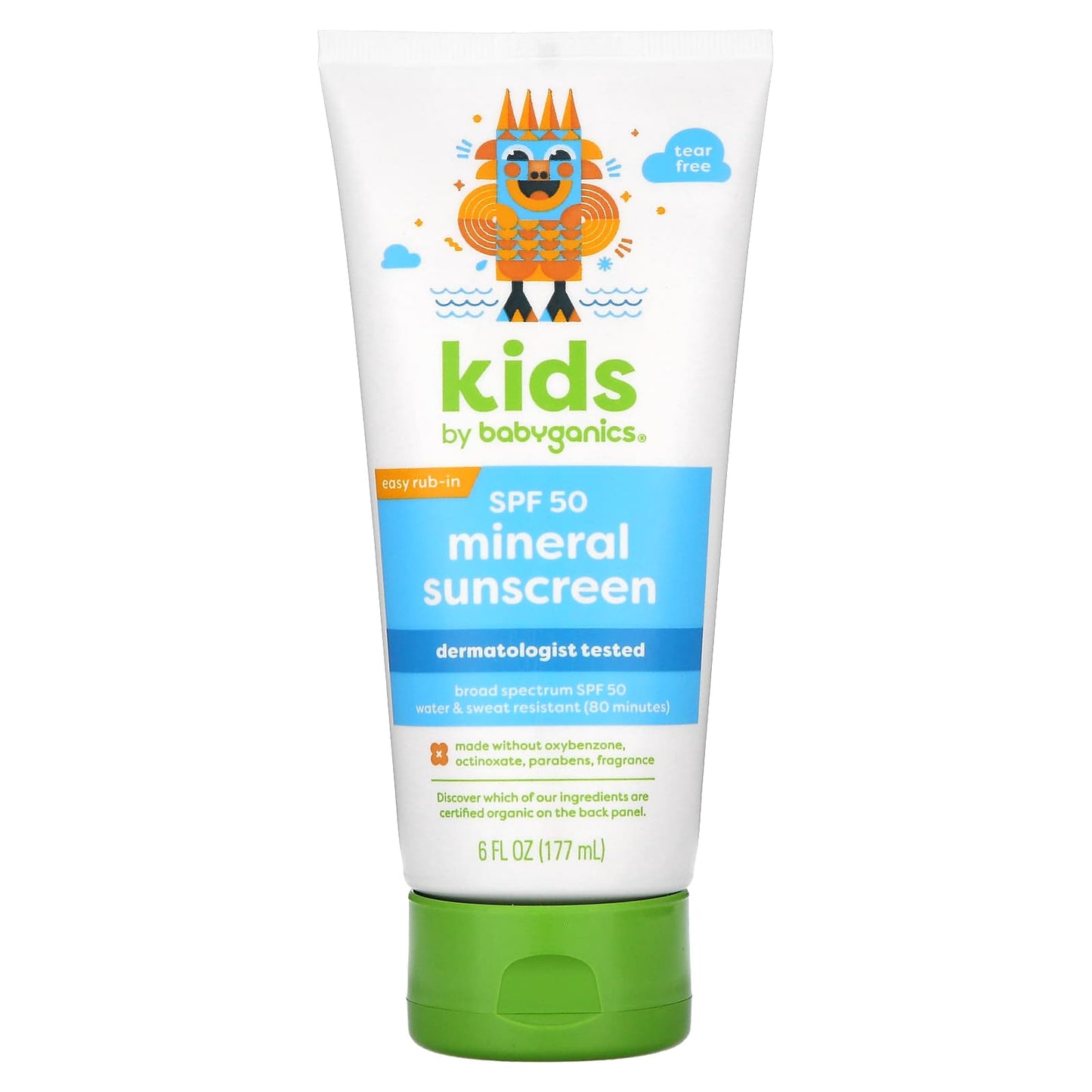 Babyganics-Kids-Mineral Sunscreen-SPF 50-6 fl oz (177 ml)