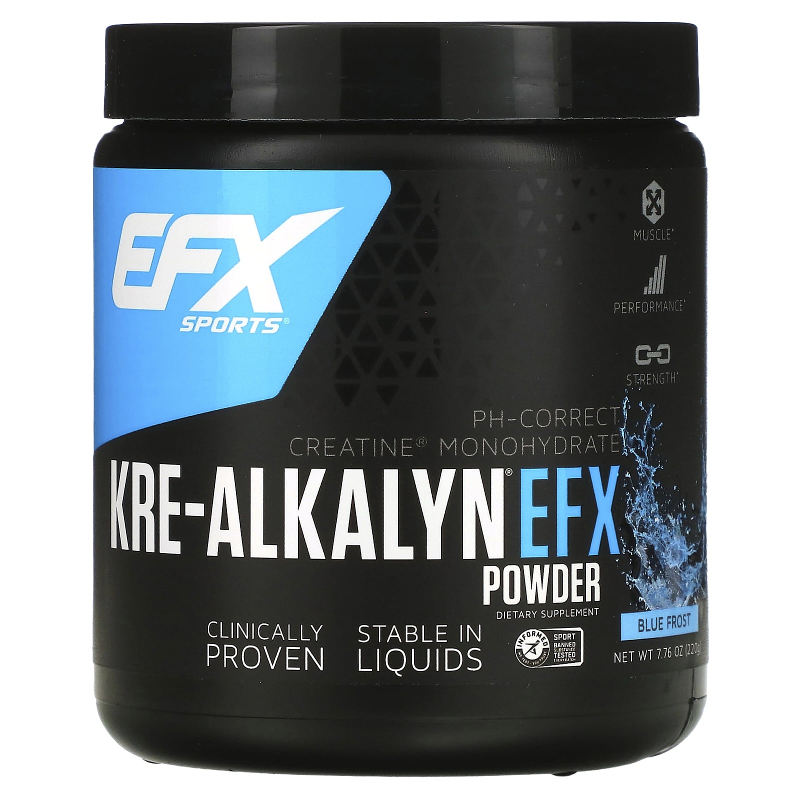 EFX Sports-Kre-Alkalyn EFX Powder-Blue Frost- 7.76 oz (220 g)