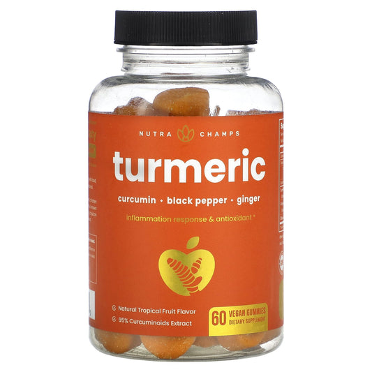 NutraChamps-Turmeric-Natural Tropical Fruit-60 Vegan Gummies