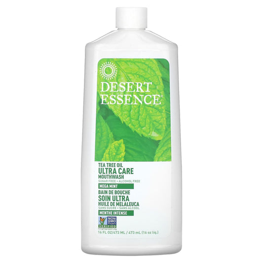 Desert Essence-Tea Tree Oil Ultra Care Mouthwash-Mega Mint-16 fl oz (473 ml)