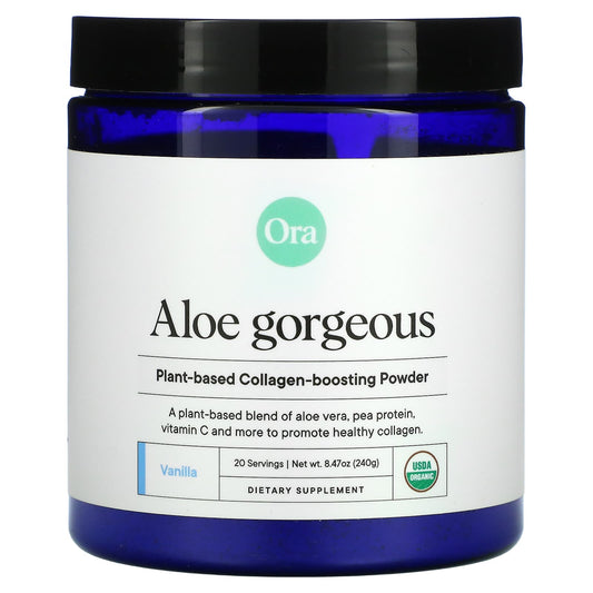 Ora-Aloe Gorgeous-Plant-Based Collagen-Boosting Powder-Vanilla -8.47 oz (240 g)