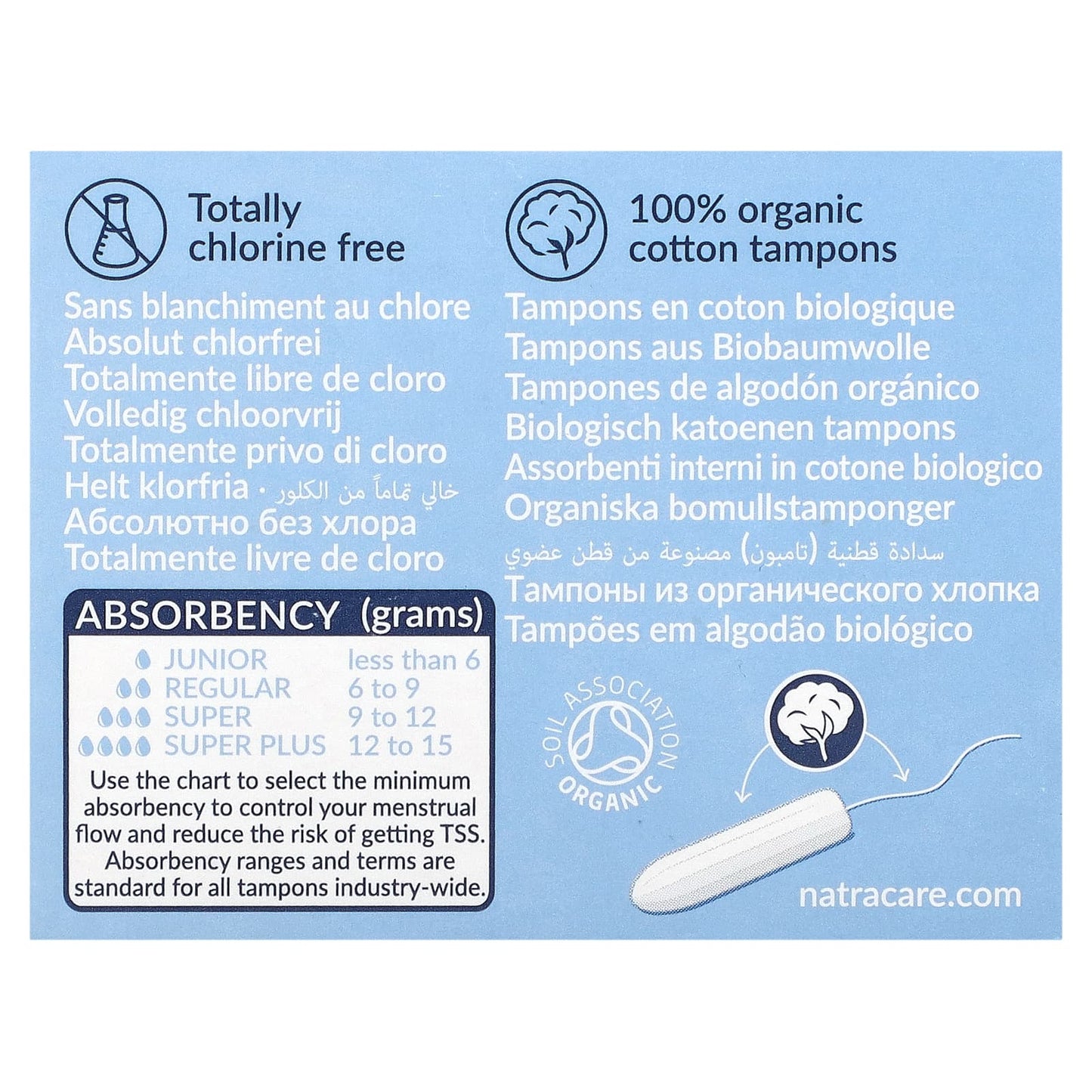 Natracare, Organic Cotton Tampons, Regular, 10 Tampons