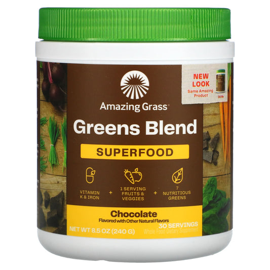 Amazing Grass-Greens Blend-Superfood-Chocolate-8.5 oz (240 g)