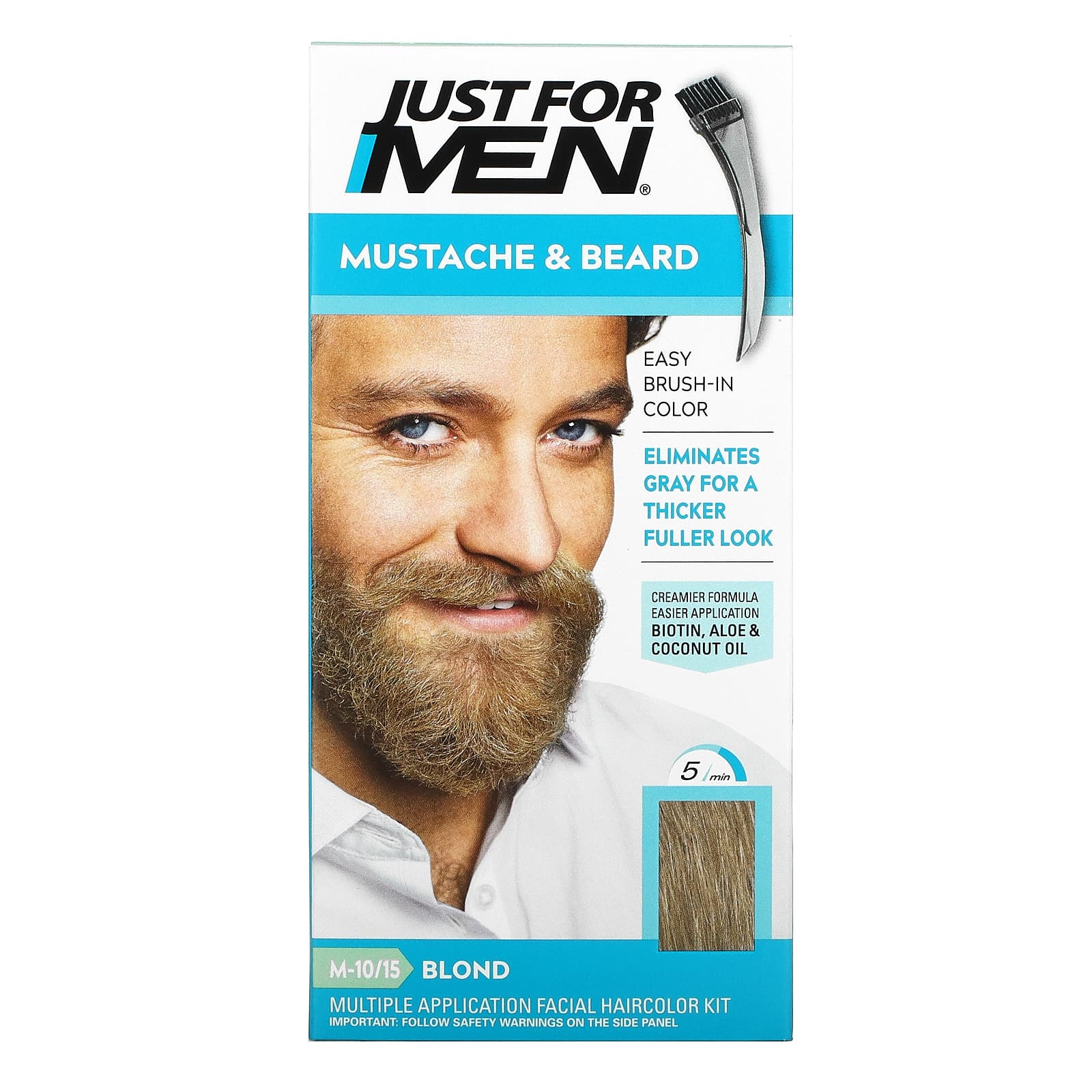 Just for Men-Mustache & Beard-Brush-In Color Gel-Blond M-10/15-2 x 0.5 oz (14 g)