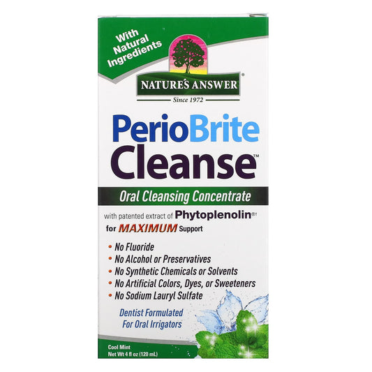 Nature's Answer-PerioBrite Cleanse-Oral Cleansing Concentrate-Cool Mint-4 fl oz (120 ml)