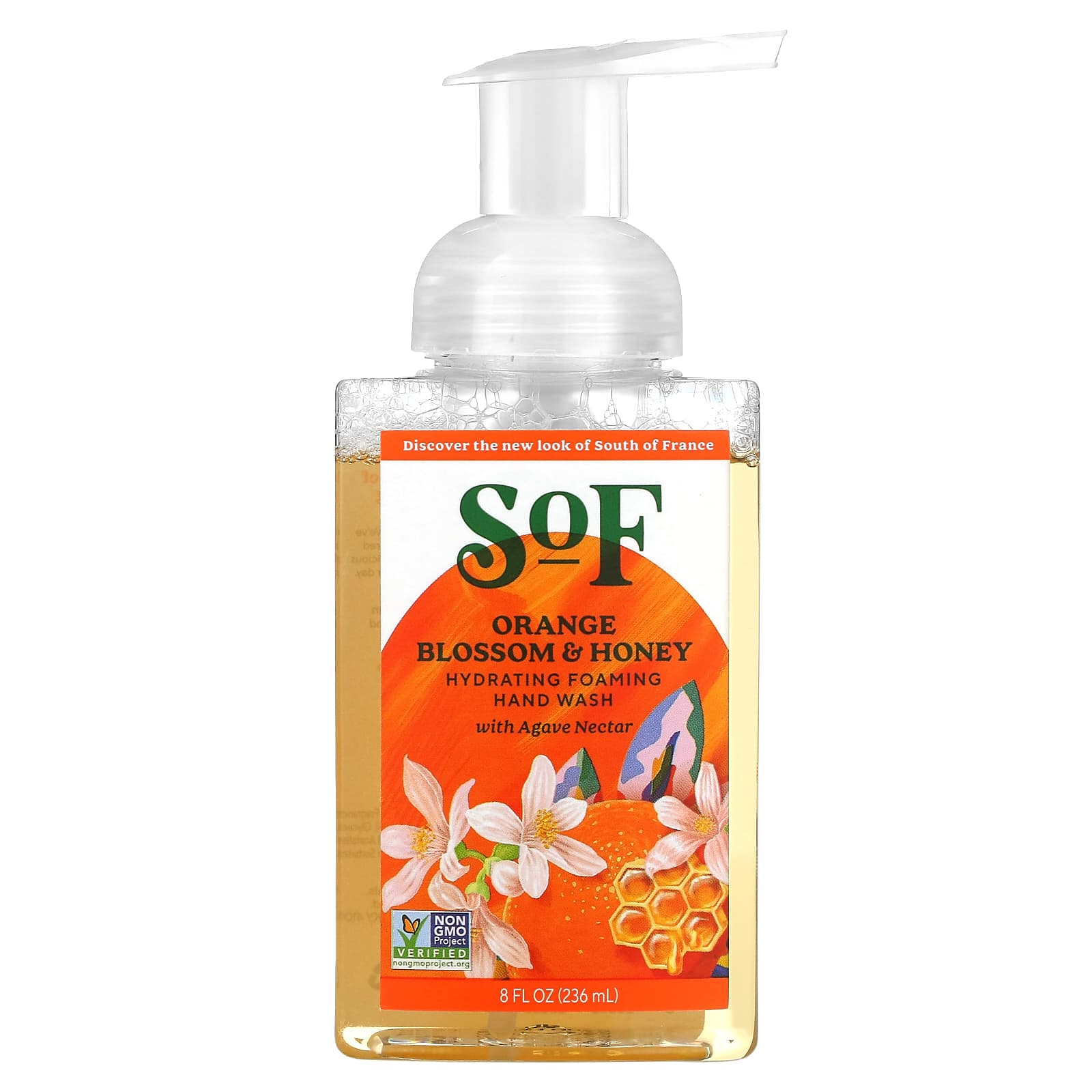 SoF-Hydrating Foaming Hand Wash with Agave Nectar-Orange Blossom & Honey-8 fl oz (236 ml)