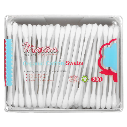 Maxim Hygiene Products-Organic Cotton Swabs-200 Count