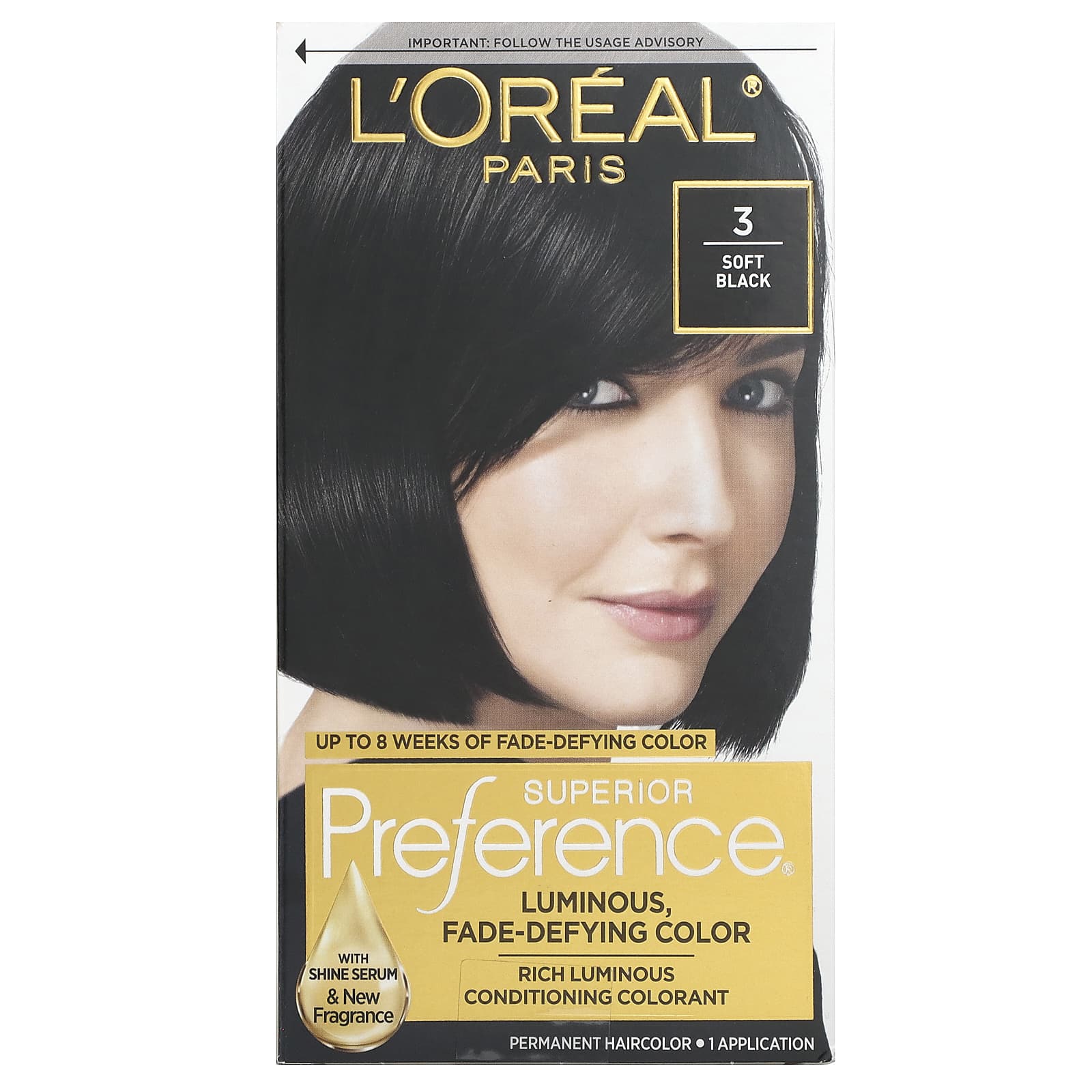 L'Oréal-Superior Preference-Luminous-Fade-Defying Color-3 Soft Black-1 Application