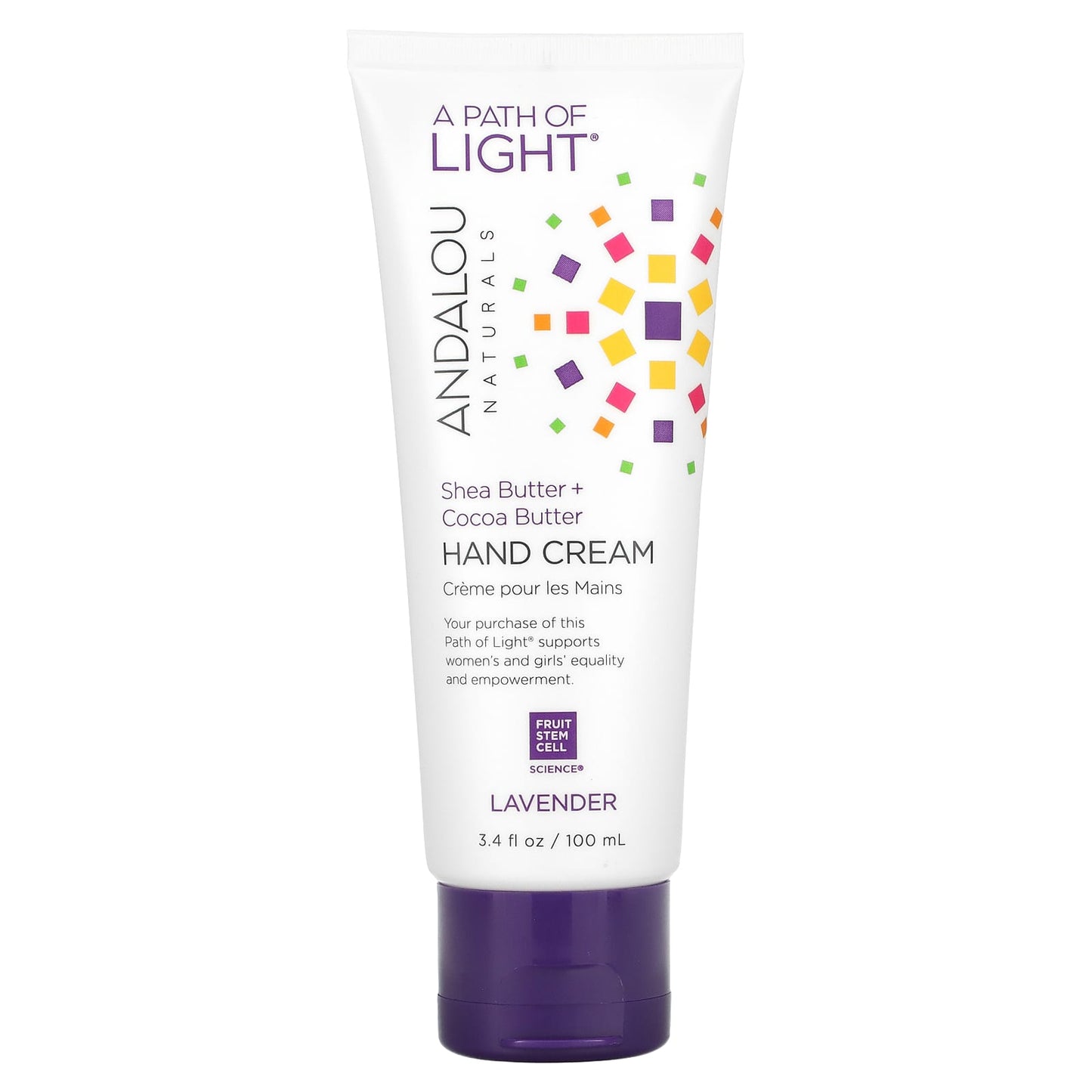 Andalou Naturals-A Path of Light-Shea Butter + Cocoa Butter Hand Cream-Lavender-3.4 fl oz (100 ml)