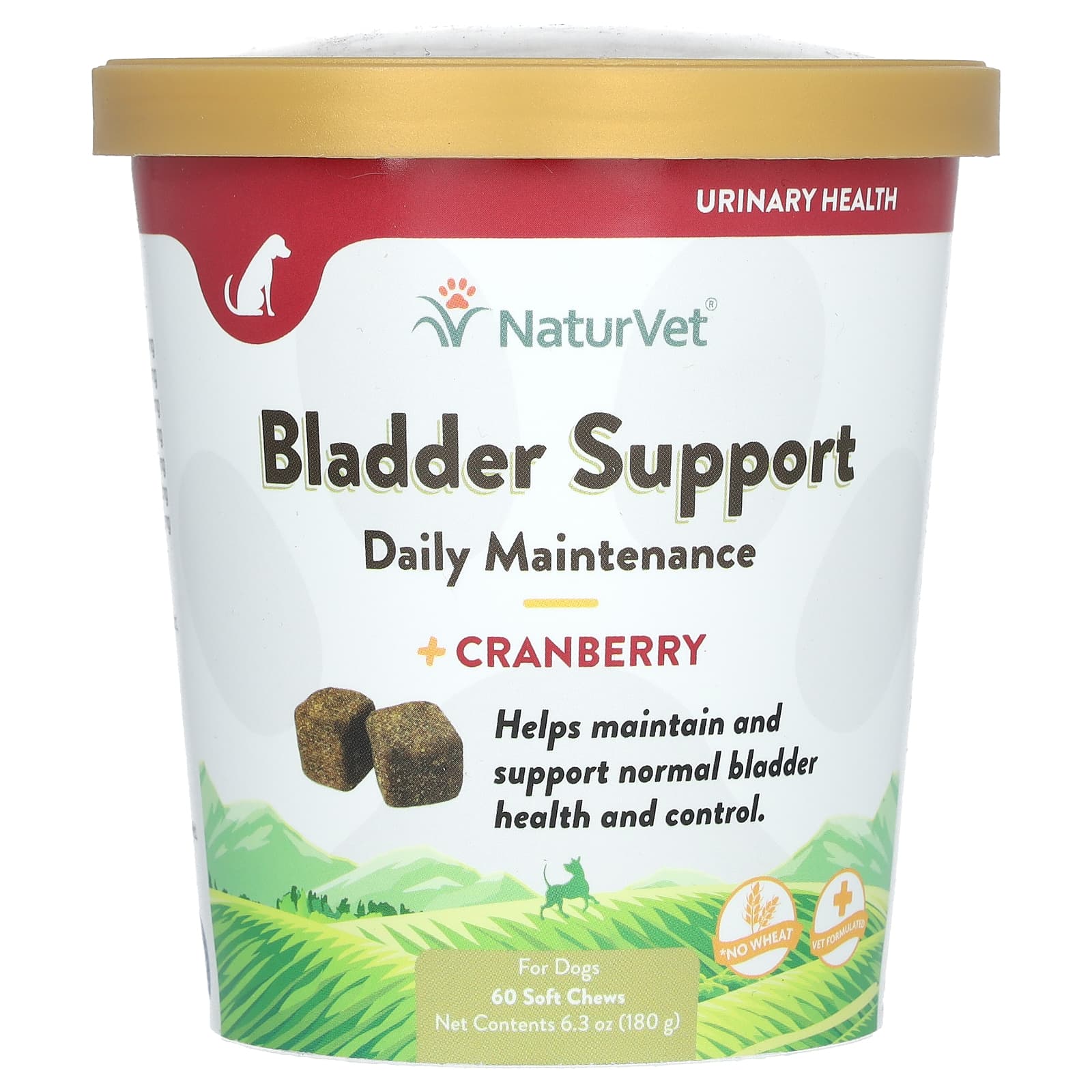 NaturVet-Bladder Support Daily Maintenance + Cranberry-For Dogs-60 Soft Chews-6.3 oz (180 g)