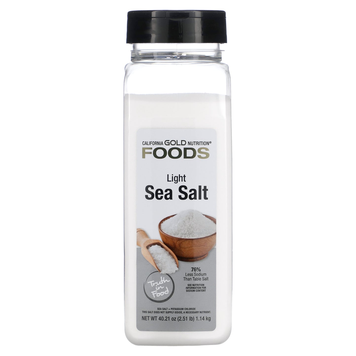 California Gold Nutrition-FOODS - Light Sea Salt-40.21 oz (1.14 kg)