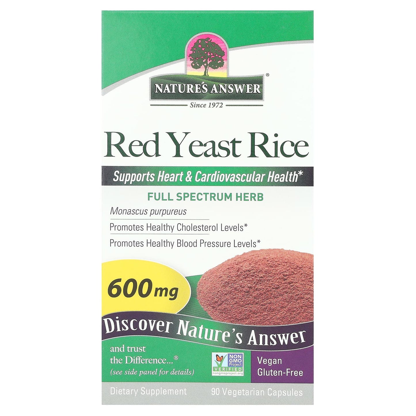 Nature's Answer-Red Yeast Rice-600 mg-90 Vegetarian Capsules