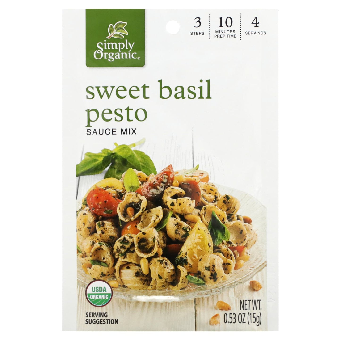 Simply Organic-Sweet Basil Pesto Sauce Mix-12 Packets-0.53 oz (15 g) Each