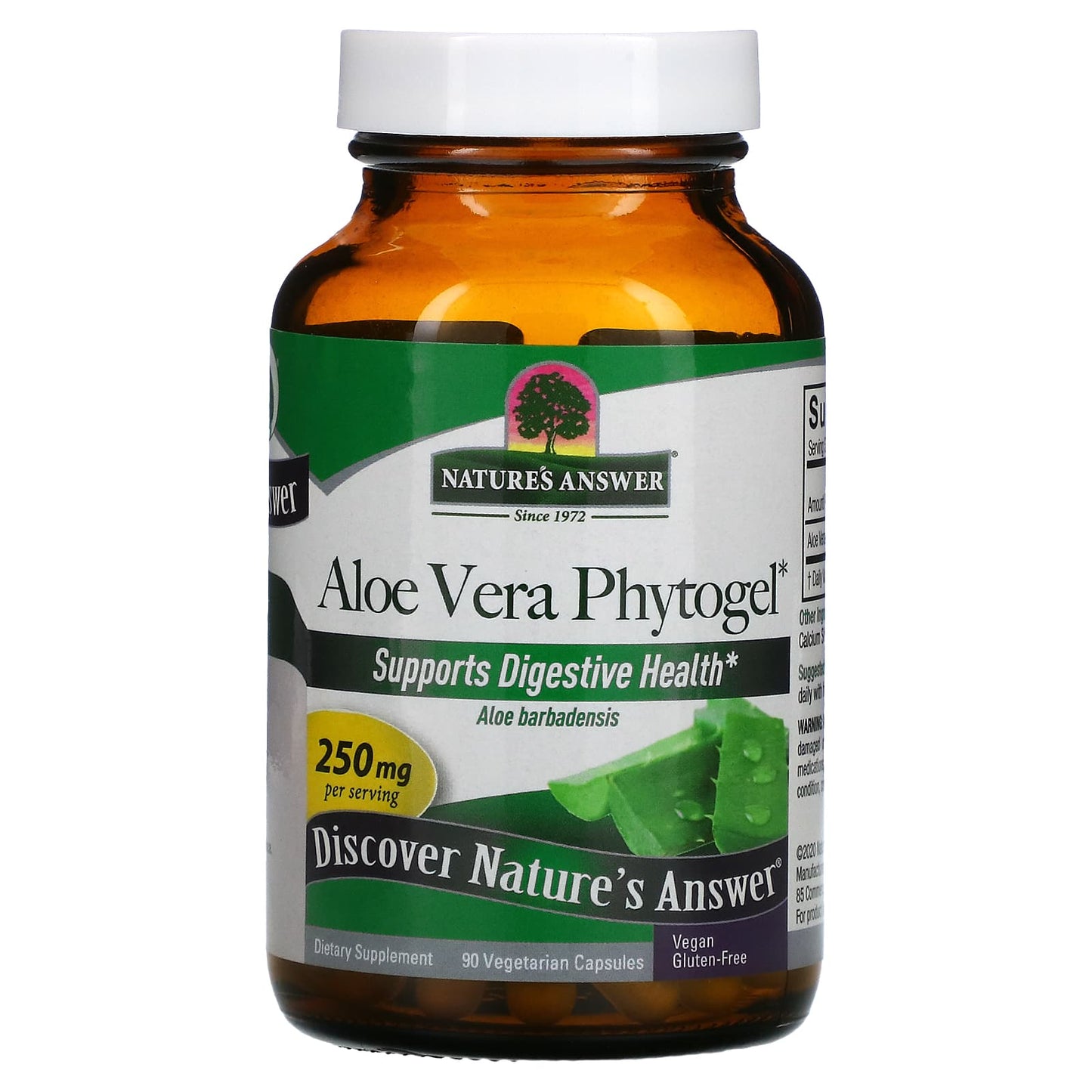 Nature's Answer, Aloe Vera Phytogel, 250 mg, 90 Vegetarian Capsules